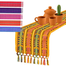 Authentic Handwoven Mexican Table Runner and Rebozo for Childbirth, Fiesta or Decor Yellow