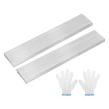 sourcing map 2Pcs 304 Stainless Steel Flat Bar, 5mm x 20mm x 100mm Metal Strips Brushed Finish Trim Strips Sheet for Fabrication, Welding, Engineerin
