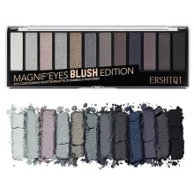 12 Color Purple Pink Eyeshadow Palette with Pigment Shimmer Shades, Waterproof LongLasting