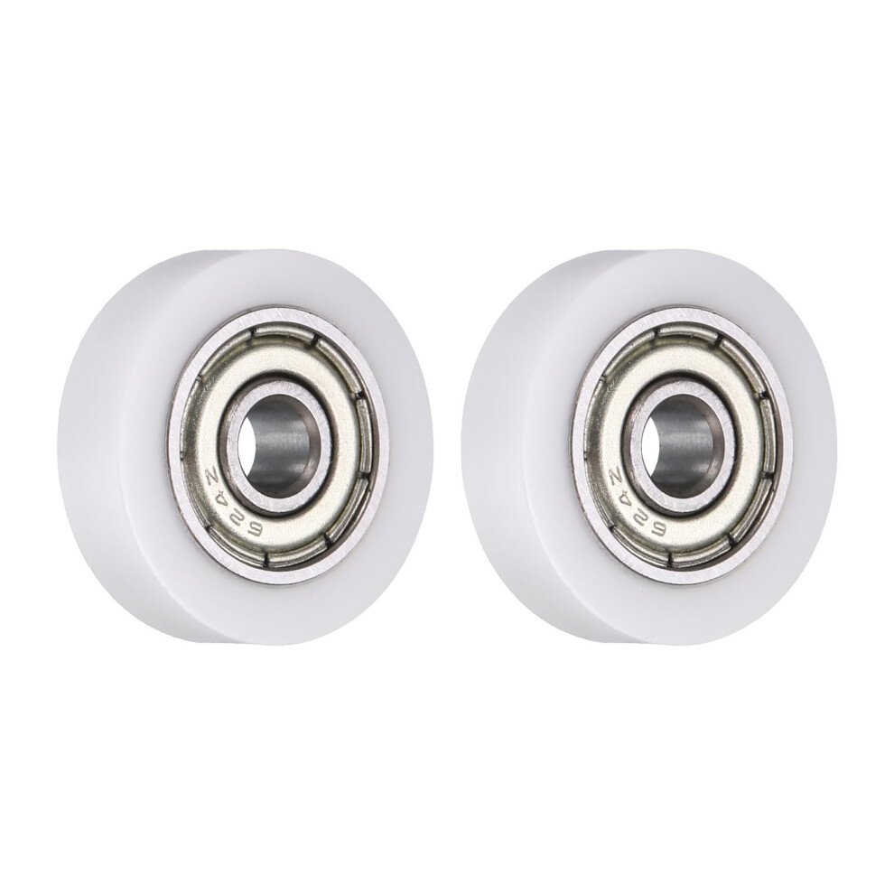Sourcing Map 2 Pcs Roller Idler Bearing Pulley 4X18x5mm, Conveyor Rolling Wheel Flat Pulley With 624Zz Bearing For Furniture Hardware Accessories (Wh 60450241