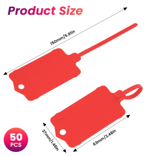 Flintronic 50PCS Security Tags, Blank Waterproof Plastic Security Seals, Writeable Self Locking Security Tag Ties, Reusable Shipping Tags for Key Sto 1
