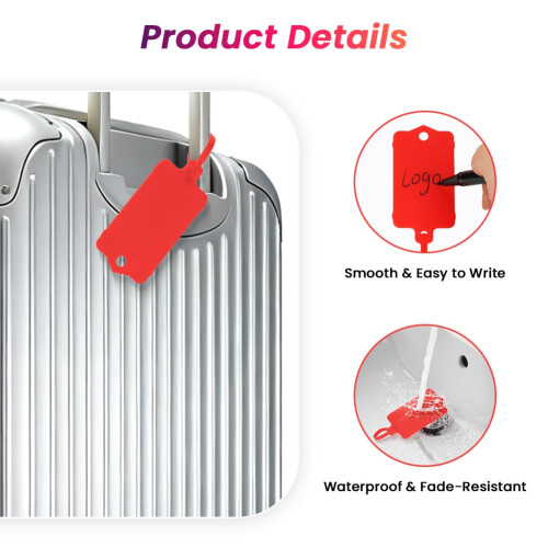Flintronic 50PCS Security Tags, Blank Waterproof Plastic Security Seals, Writeable Self Locking Security Tag Ties, Reusable Shipping Tags for Key Sto 2