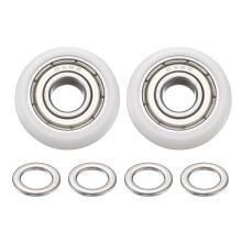 PATIKIL 6x20x6mm Ball Bearing Guide Pulley Roller Kit, 2Pcs Nylon Round Wheel Double Metal Sealed Roller Idler Bearing Pulley with 4Pcs Gaskets for D
