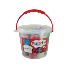The Original Plasticine, FunTUBulous, Original Modelling Clay, Soft and Non-Hardening, Includes 8 Bumper Sticks of Plasticine in Plastic Bucket with