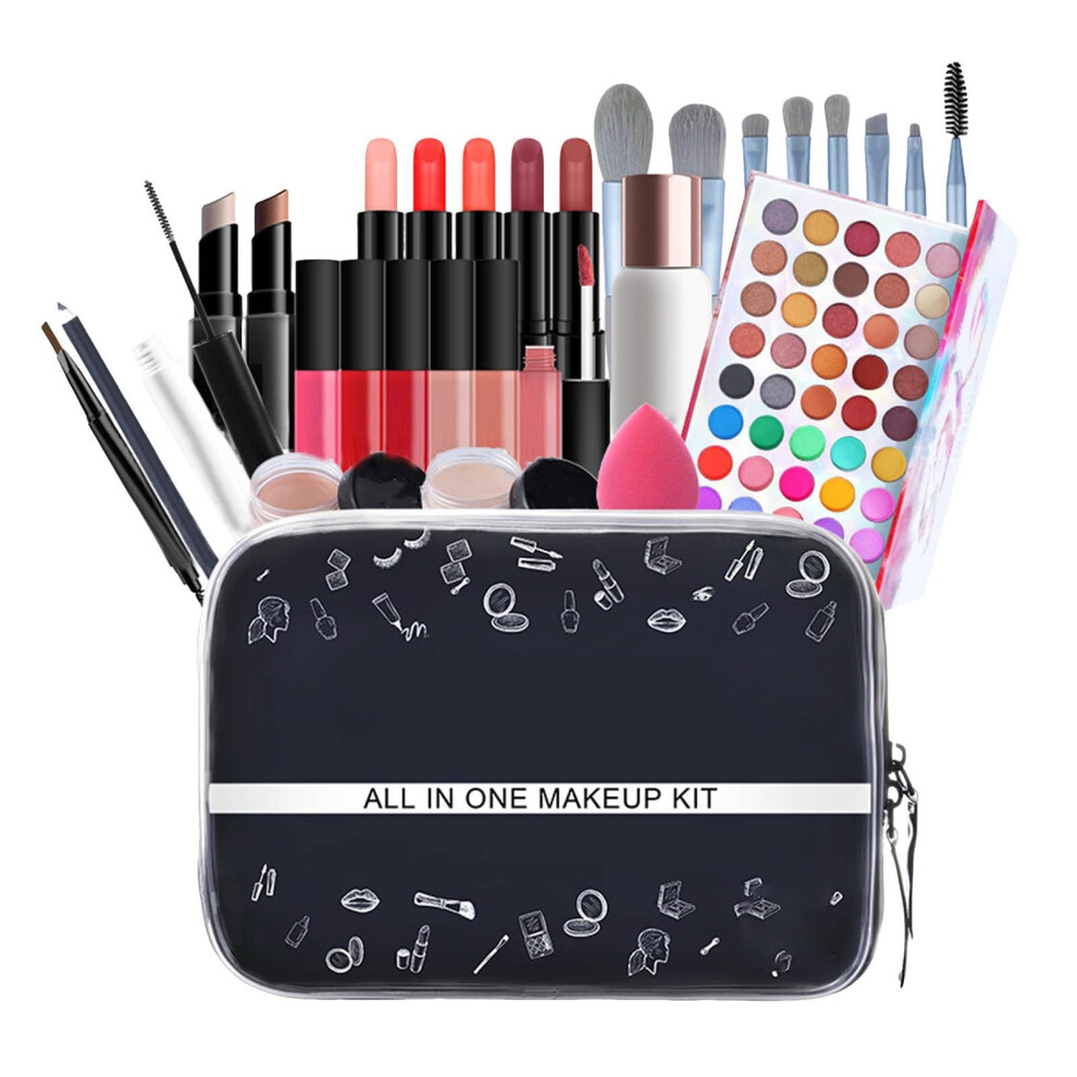 AllinOne Makeup Kit for Women with Eyeshadow Lip Gloss Brushes and Storage Bag 01