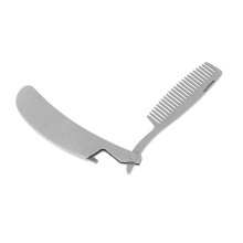 Folding Stainless Steel Beard Comb for Men with Compact Design and Smooth Burr Finish