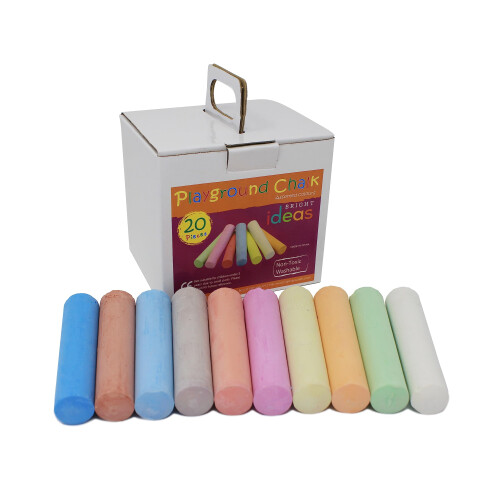 Bright Ideas Giant Colourful Playground Chalk, Assorted, 20 chalks, 10cm, BI7980