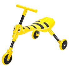 Scuttlebug 3-Wheel Foldable Ride-On Tricycle for 1+ Year Old Boys and Girls, Bumblebee Trike, Antennae Handlebar, Develop Your Toddler's Balance and