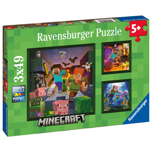 Ravensburger Ravensburger Children Puzzles Set Colourful Minecraft Designs - Ages 5+