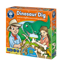 Orchard Toys Dinosaur Dig Game - Matching and Memory Board Games for 4 Year Olds - Educational Dinosaur Toys for Boys and Girls - Build a 3D Dino - F
