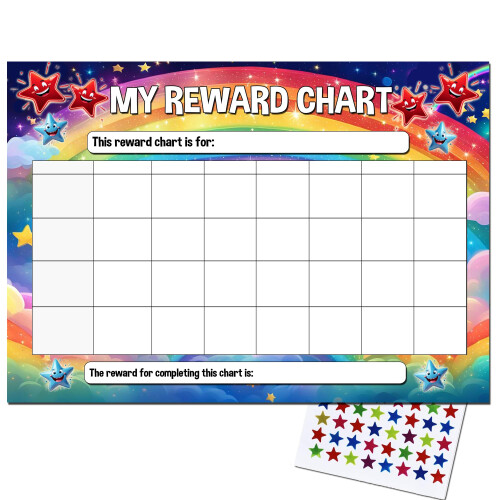 Reward Chart & Progress Tracker – A4 Goal and Habit Tracking Chart for Home, Study and Work, Habit and Routine Building
