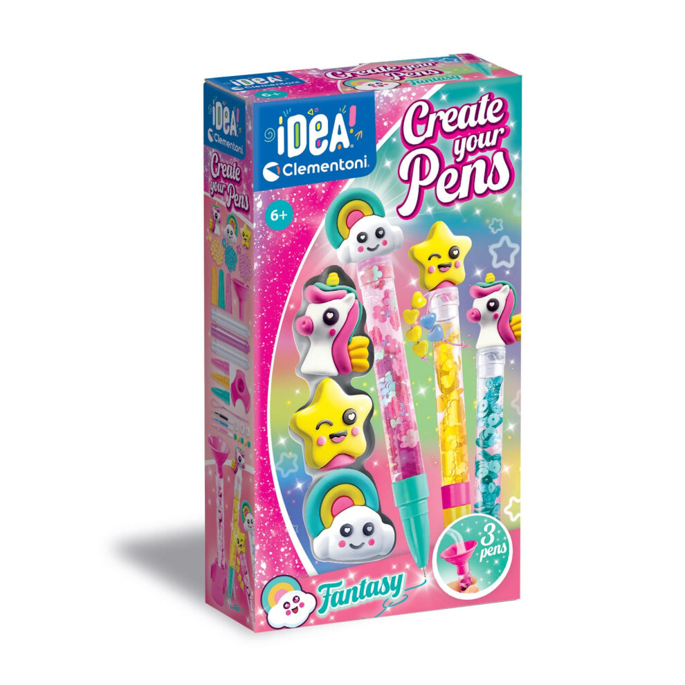 New Clementoni Girls Set-Idea-Small Kit Lab Fantasy-Creative Toys, Laboratory, Coloured, Personalised Pens Art And Crafts For Kids 6 Years, 18827, Multi