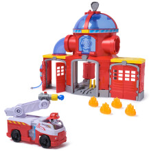 Paw Patrol Fire Rescue Command Center with Marshall Figure, Rescue Fire Truck, Lights, Launcher and Sound Fx, Kids Toys for Boys & Girls Ages 3 and U