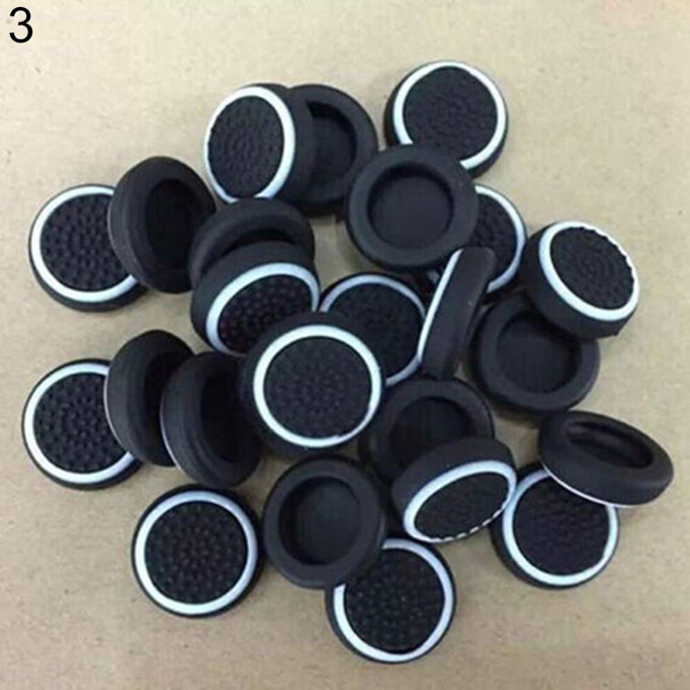 Thumbstick Caps Soft Silicone Joystick Covers And Controller Protectors 4Pcs For Ps4 Ps3 Black/White 9455672922975