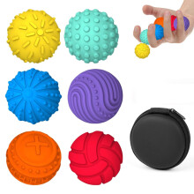 Bambebe Silicone Magnetic Balls Fidget Toys for Adults & Teens, 6PCS Stress Relief Sensory Toys for Autism ADHD Anxiety, Fun Textures Gadgets, Office