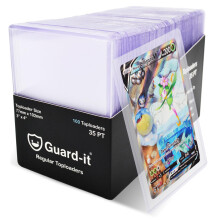Guardit 100 Pack Clear Toploaders – Thick Rigid Hard Card Sleeves for Tradi