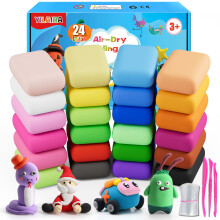 YILAIDA Air Dry Clay, 24 Colors Creative Educational Magic Clay Non Toxic Ultra Light Modeling Clay Best Gift for Boys Girls Perfect for Birthday Chr