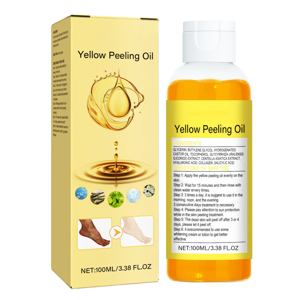 Yellow/Dark Peeling Oil Chemical Body Peel For Skin, Extra Strong Exfoliant For Hands Feet Body 3.38Oz