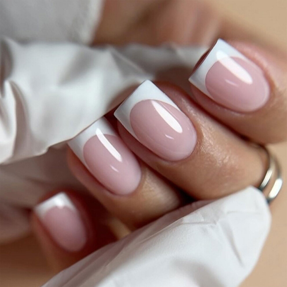 Cream Ombre Nude Press On Nails Salonquality Glossy Fake Nails For Daily Wear And Reusable Use