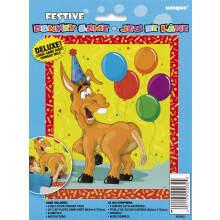 Multicolor Pin the Tail on the Donkey Game - 1 Set - Interactive Family Party Activity for Kids & Adults, packaging may vary, 30" x 24"