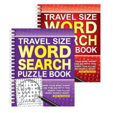Squiggle - A5 Spiral Bound Travel Size Word Search Puzzle Books - Set of 2