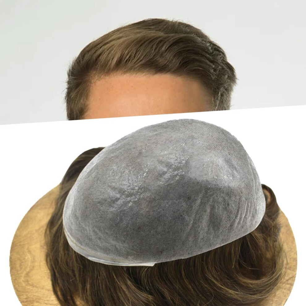 Unisex Men's Toupee Ultra Thin Skin Vloop Knotless Hair System With Natural Hairline Brazilian Remy