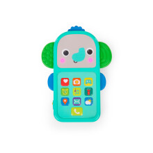 Bright Starts Elephone Telephone Toy for Mini-Me Fun, Baby Phone Toy with Music and Playful Sound Effects, Unisex, 6 Months & Up