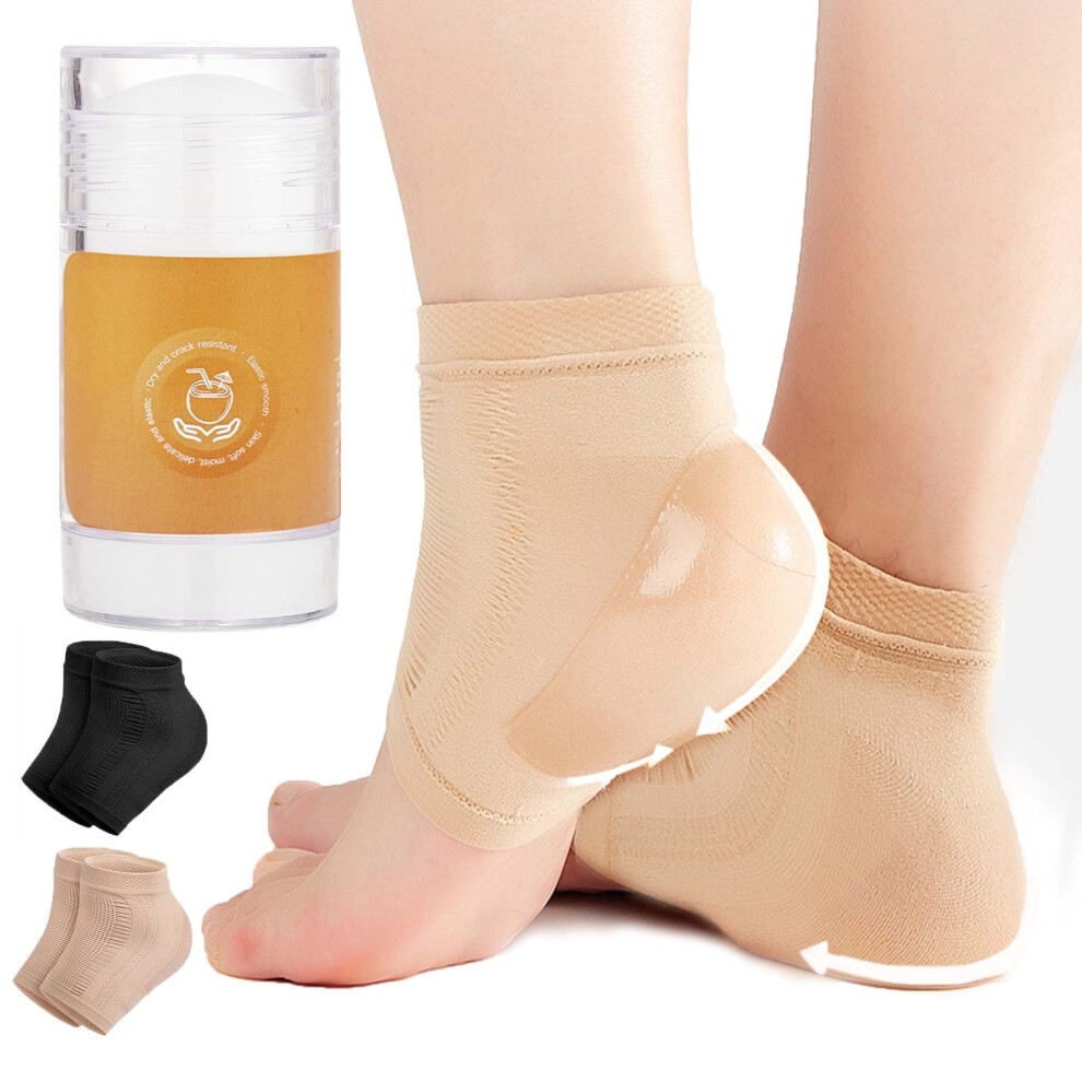 Moisturizing Heel Socks for Cracked Heels with Gel Shea Butter and Vitamin E Overnight