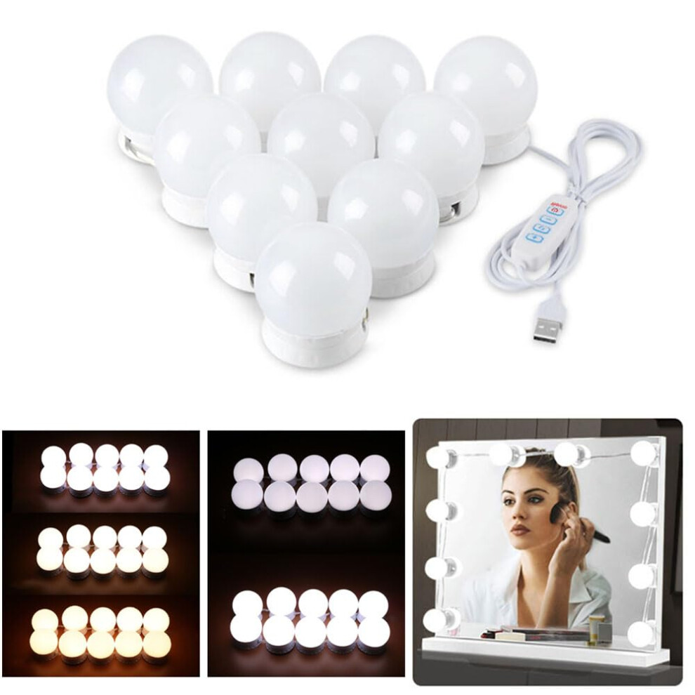 Light Vanity Mirror S With 10 Dimmable Bulbs, Dual Ing Modes, Usb Powered Stickon Makeup S