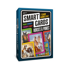 SMART CARDS Horses & Ponies, a suitcase of games in your pocket, includes trumps, pairs, snap, rummy, cool stats and top trivia. Gift, Stocking Fille