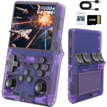 R36S Retro Handheld Games Console, 20,000+ Classic Games Portable Pocket Video Player with 3.5 Inch HD Screen, 64G TF Card, Open Source Linux System