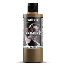 Vallejo Surface Primer Gelbbraun RAL8000, Acrylic Matte Finish Primer for Airbrush, Quick-Drying, High Adhesion for Models and Miniatures, 200 ml
