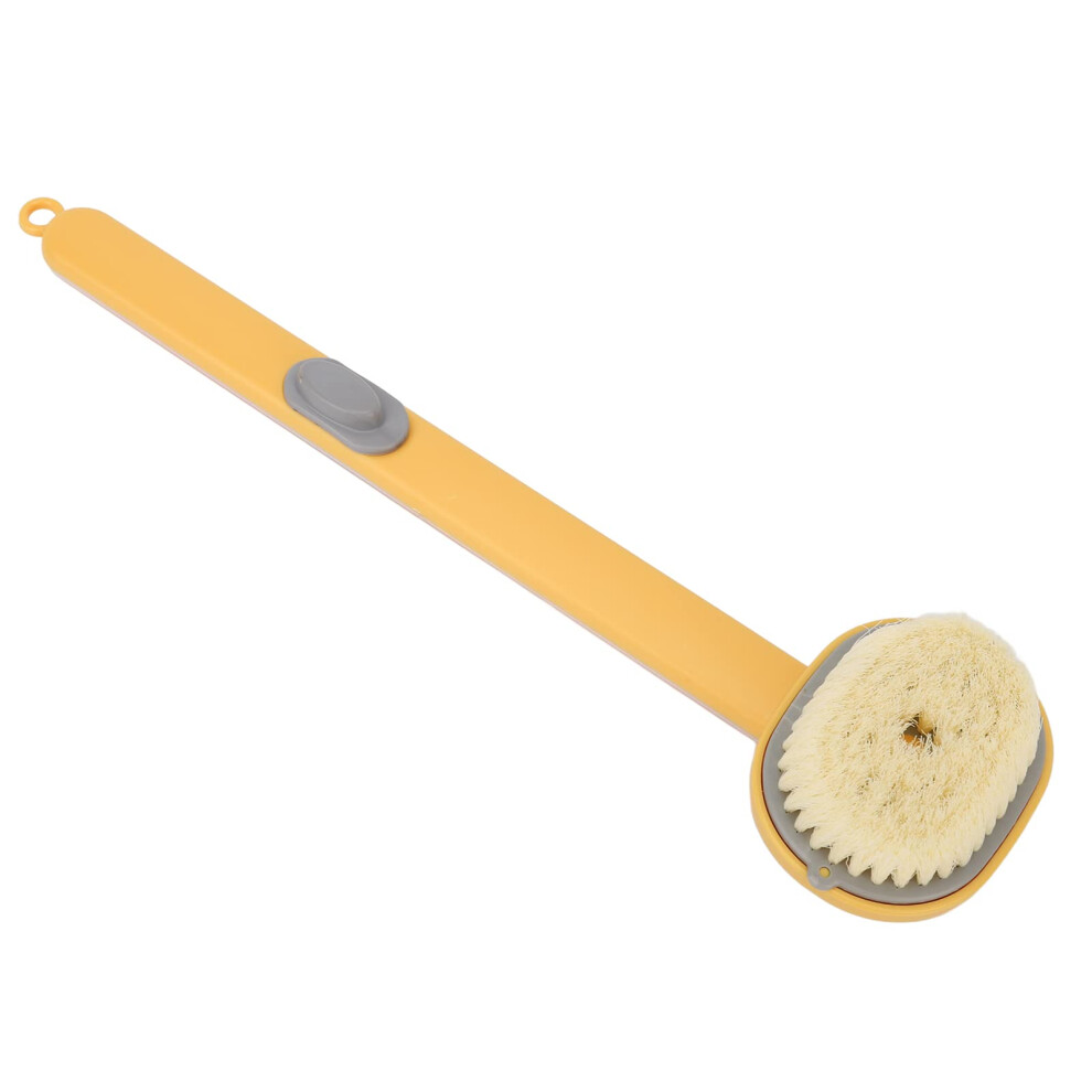 Back Scrubber for Shower with Long Handle, Soft Bristles, Detachable Head and Gel Dispenser