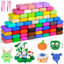 AUAUY Air Dry Clay, 60Pcs Ultra Light Modeling Clay with 6 Sculpting Tools, DIY Creative Magic Clay, No-Toxic Modeling Clay & Dough, Arts and Crafts