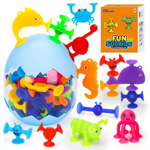 Flnlano Suction Toys, 30 Pcs Kids Bath Toys for 3-10 Year Old, Travel Toys for Toddlers Ages 3+ Sensory Toys Birthday Gifts for Boys Girls, Fidget To