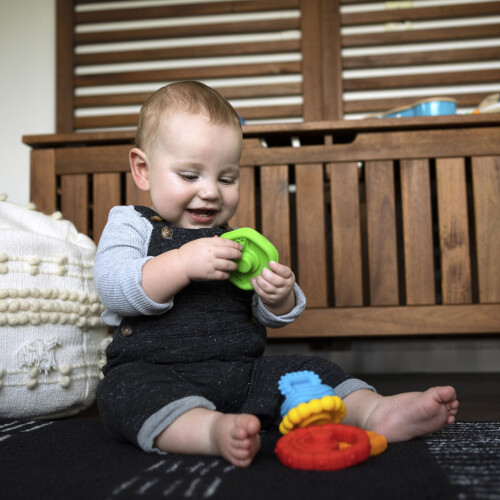 baby einstein Baby Einstein Stack & Teethe Multi-Textured Easy-to-Grasp 5-Piece Teether Toy Set, Ages 3 Months + 2