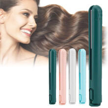 Mini Curling Iron 2 in 1 Hair Straightener and Curler, Compact Travel Size for Short Hair Women Green