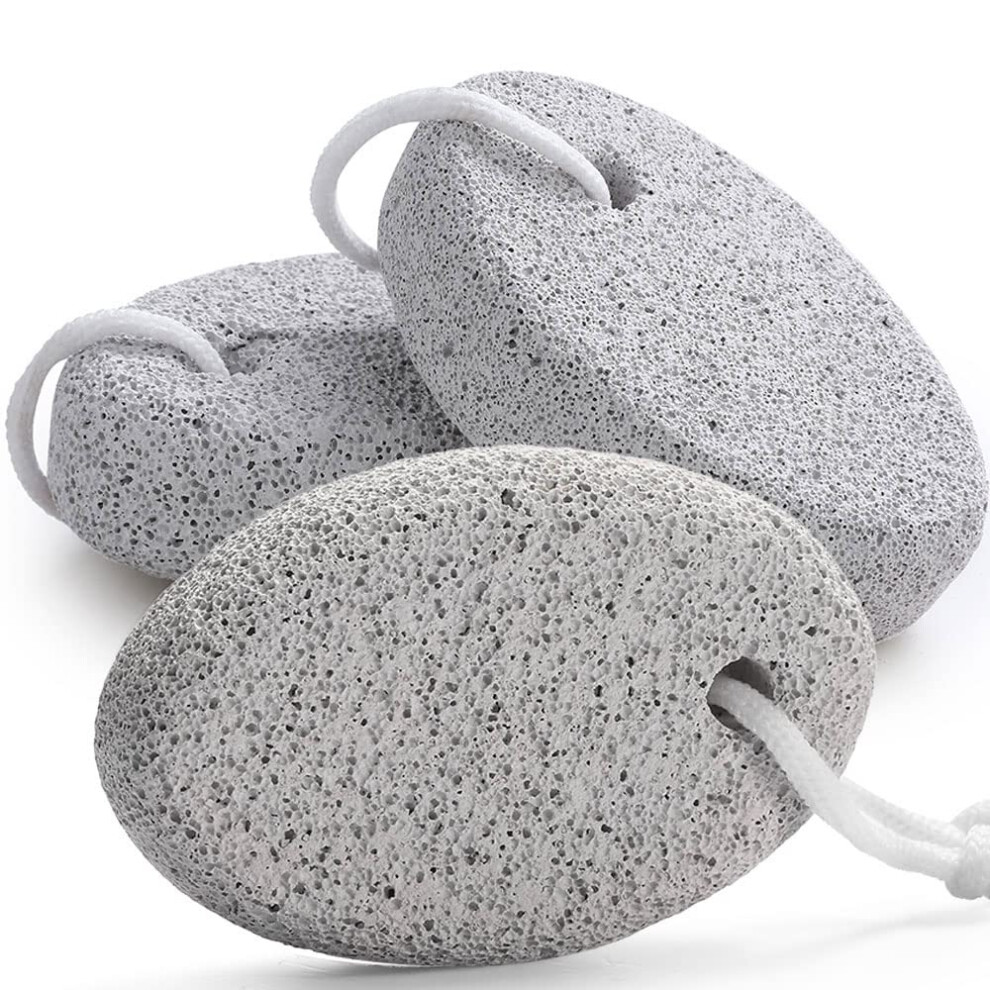 Natural Lava Pumice Stone for Feet Callus Removal, 3Pack Foot Exfoliation for Heels and Hands