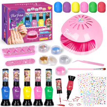 Kids Nail Polish Sets, Gifts for 6 7 8 9 10 Year Old Girl, Birthday Presents Girls Toys Age 5-12, Peel Off Nails Varnish Set Kids With Nail Dryer