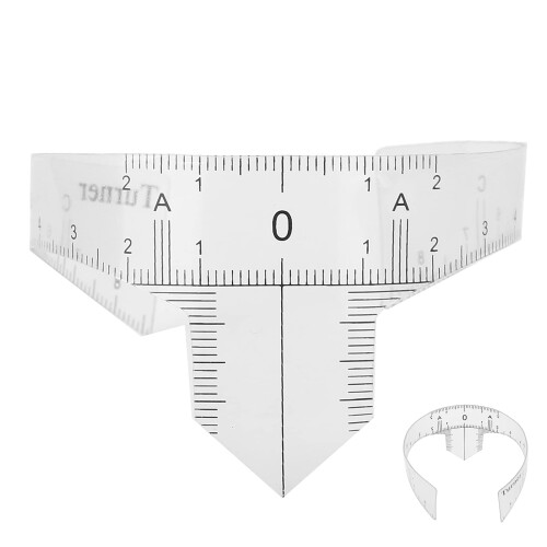 Eyebrow Ruler for Precise Brow Mapping, Transparent Microblading Measuring Tool, Nose Bridge Type 1