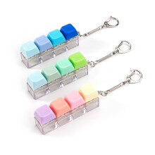 3Pcs Keyboard Fidget Toy 4-Button Fidget Keyboard Keychain Stress Relief Toys Funny Fidget Keyring Finger Keyboard Keychain Keyboard Clicker Fidget D