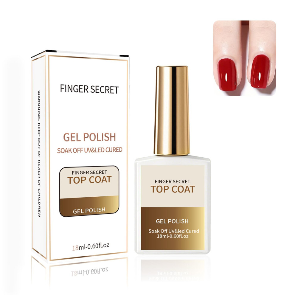 Gel Nail  Coat 18ml Long Lasting Waterproof Glossy Finish UV LED Quick Dry Mirror Shine