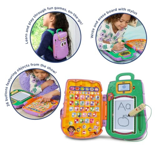 VTech VTech Dora: Got Your Back Learning Backpack, Interactive Educational Toy, Learn Letters & Sounds, Includes Stylus, 12 Fun Games, Gift for Dora Fans, 2