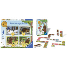 Ravensburger The Gruffalo 4 in Box (12, 16, 20, 24 Pieces) Jigsaw Puzzles for Kids Age 3 Years Up & The Gruffalo Dominoes Set For Children Age 3 Year