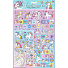 Magical Unicorns Mega Sticker Pack | Three Types of Stickers (Around 150 Total) | Reusable on Non-Porous Surfaces, Pink