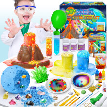 UNGLINGA 50+ Science Lab Experiments Kit for Kids, STEM Activities Educational Scientist Toys Gifts for Boys Girls Chemistry Set, Gemstone, Volcano E
