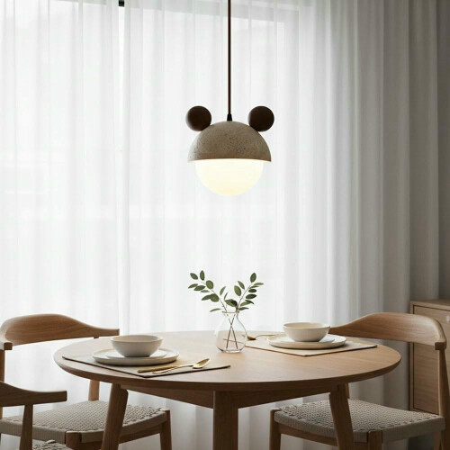 Pendant Light Nordic Travertine and Walnut Globe Lamp, Adjustable G9 LED Ceiling Light 2