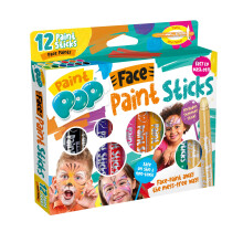 Paint Pop - Paint Sticks For Kids - 12 Pack Face Paints Assorted Colours - Twist & Paint, Mess-Free, Fast Drying Action, Easy Clean Up, Vibrant Colou