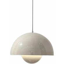Nordic Mushroom Pendant Light Cream Dome LED Hanging Lamp with Adjustable Height Cord and Dimming