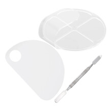 Set of 2 Acrylic Makeup Mixing Palette with Spatula for Foundation Blending and Travel Use